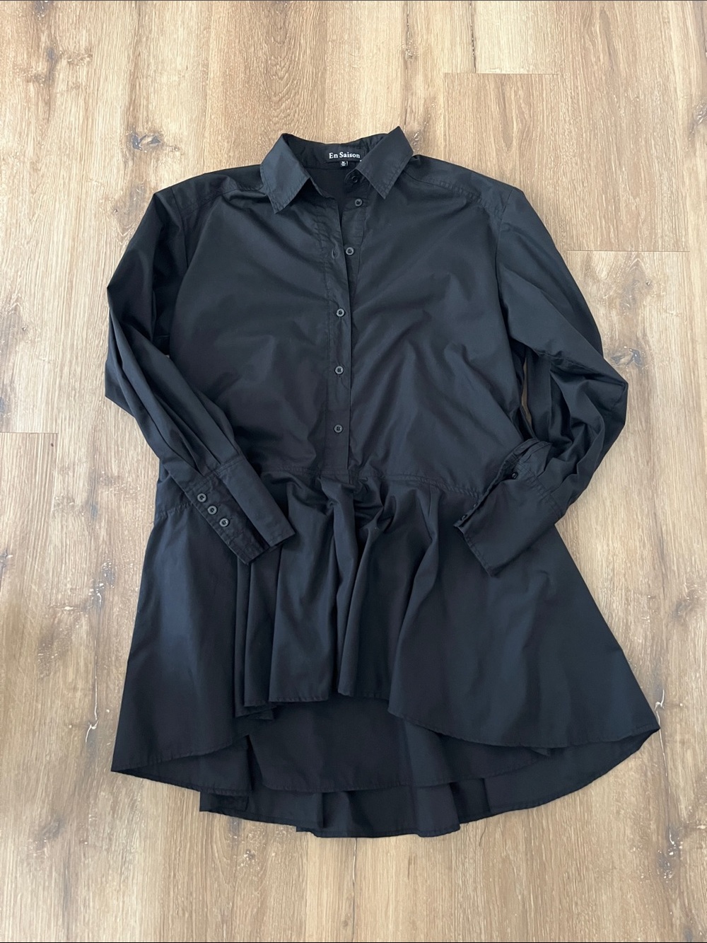En Saison Black Peplum Tunic Dress
